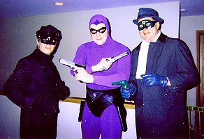 Alex Ross as the Phantom (center) & Rick Goldschmidt as The Green Hornet (right)
