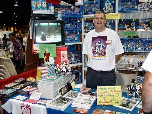 Rankin/Bass Historian Rick Goldschmidt smiles for the camera at the Time & Space Toys booth!