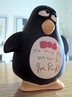 Mark's autographed Wheezy - a gift from Joe.